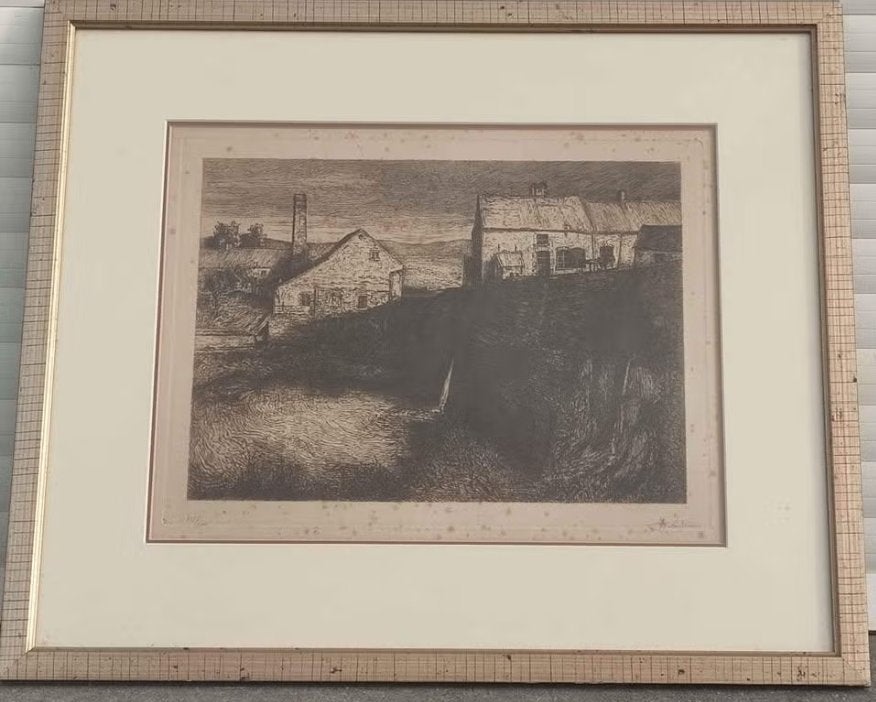 Gravure signe Victor dieu, Enlèvement ou Envoi, Gravure