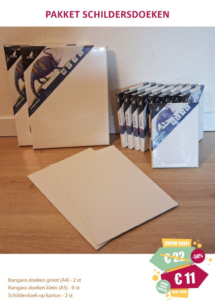 PAKKET SCHILDERSDOEKEN _ GROTE STOCKVERKOOP -50%, Nieuw, Overige materialen, Overige merken, Ophalen