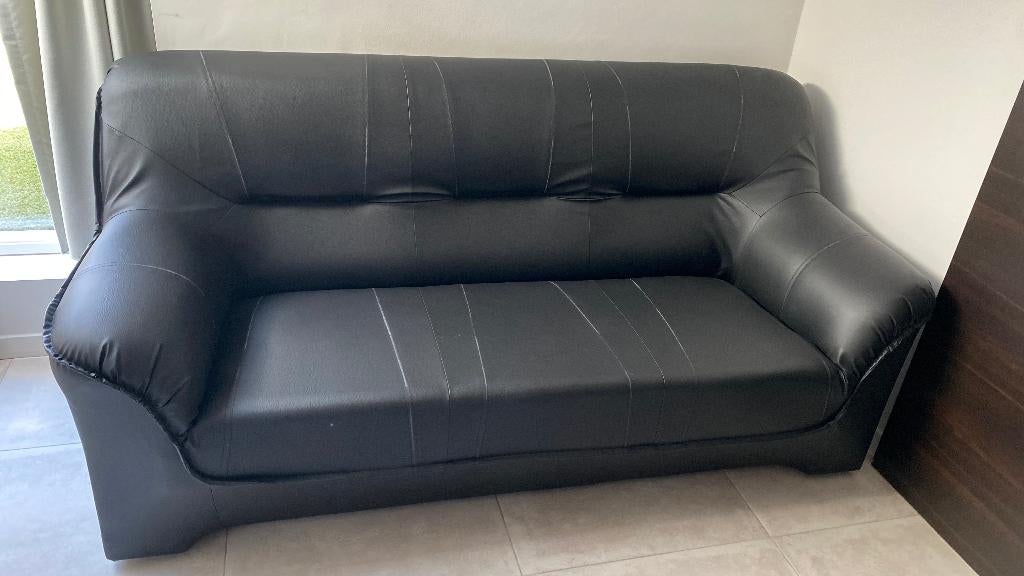 nieuwe tweezit zetel in kunstleder, Huis en Inrichting, Ophalen, Kunststof, 75 tot 100 cm, Rechte bank