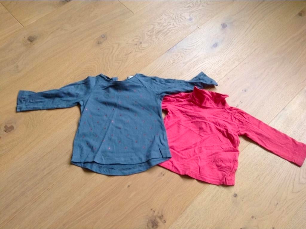 2 t-shirts à manches longues de la marque Zara - taille 80 -, Enlèvement ou Envoi, Zara, Utilisé, Chemisette ou Manches longues