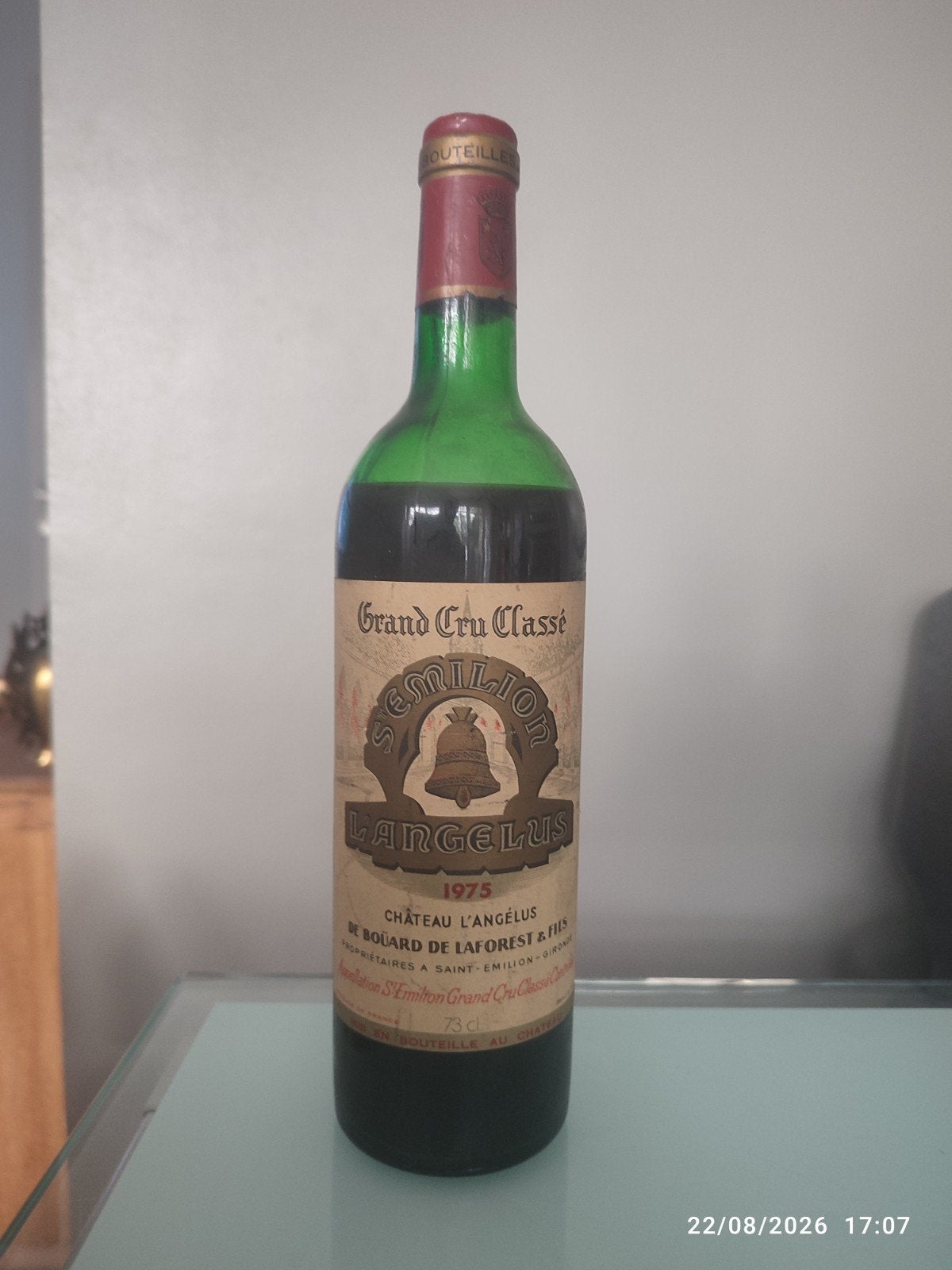 Château L'Angélus Millésime 1975 ., Ophalen, Frankrijk, Rode wijn, Vol