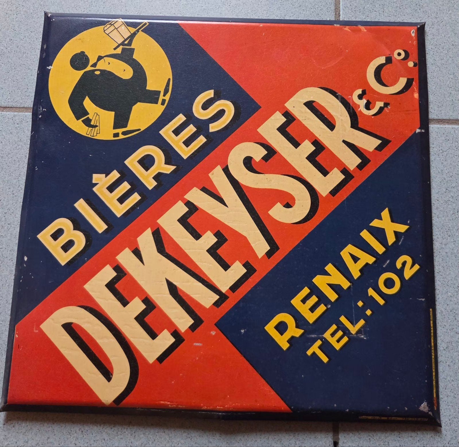 Reclamebord voor bier van Dekeyser, Verzamelen, Ophalen of Verzenden, Gebruikt, Reclamebord