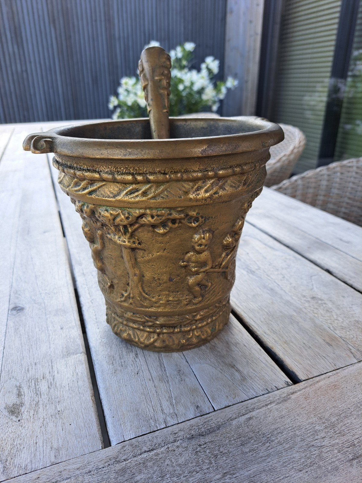 Prachtige bronzen vijzel, Ophalen, Brons