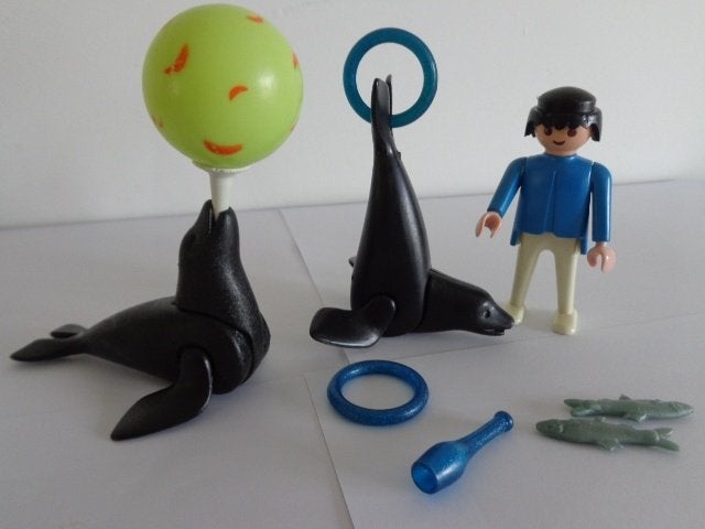 Playmobil dompteur et otaries - cirque/circus 3518 vintage, Enlèvement ou Envoi, Autres séries, Utilisé, Figurines