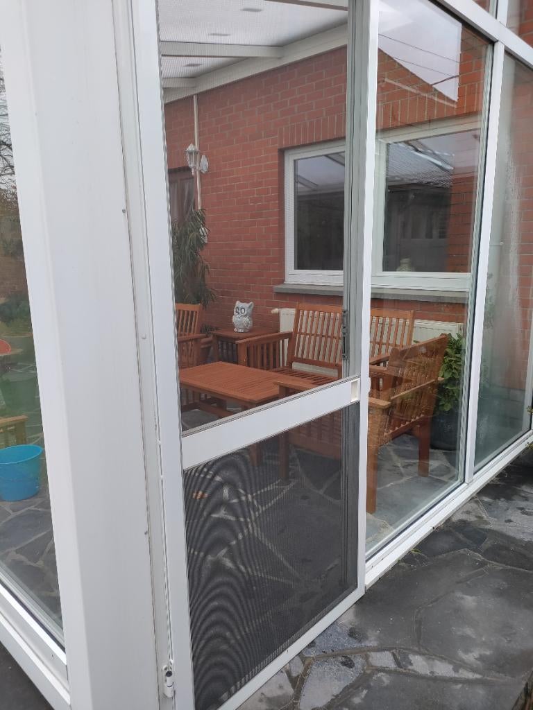 Porte moustiquaire en alu, Bricolage & Construction, Fenêtres & Moustiquaires, Porte moustiquaire, Enlèvement, Métal, 215 cm ou plus