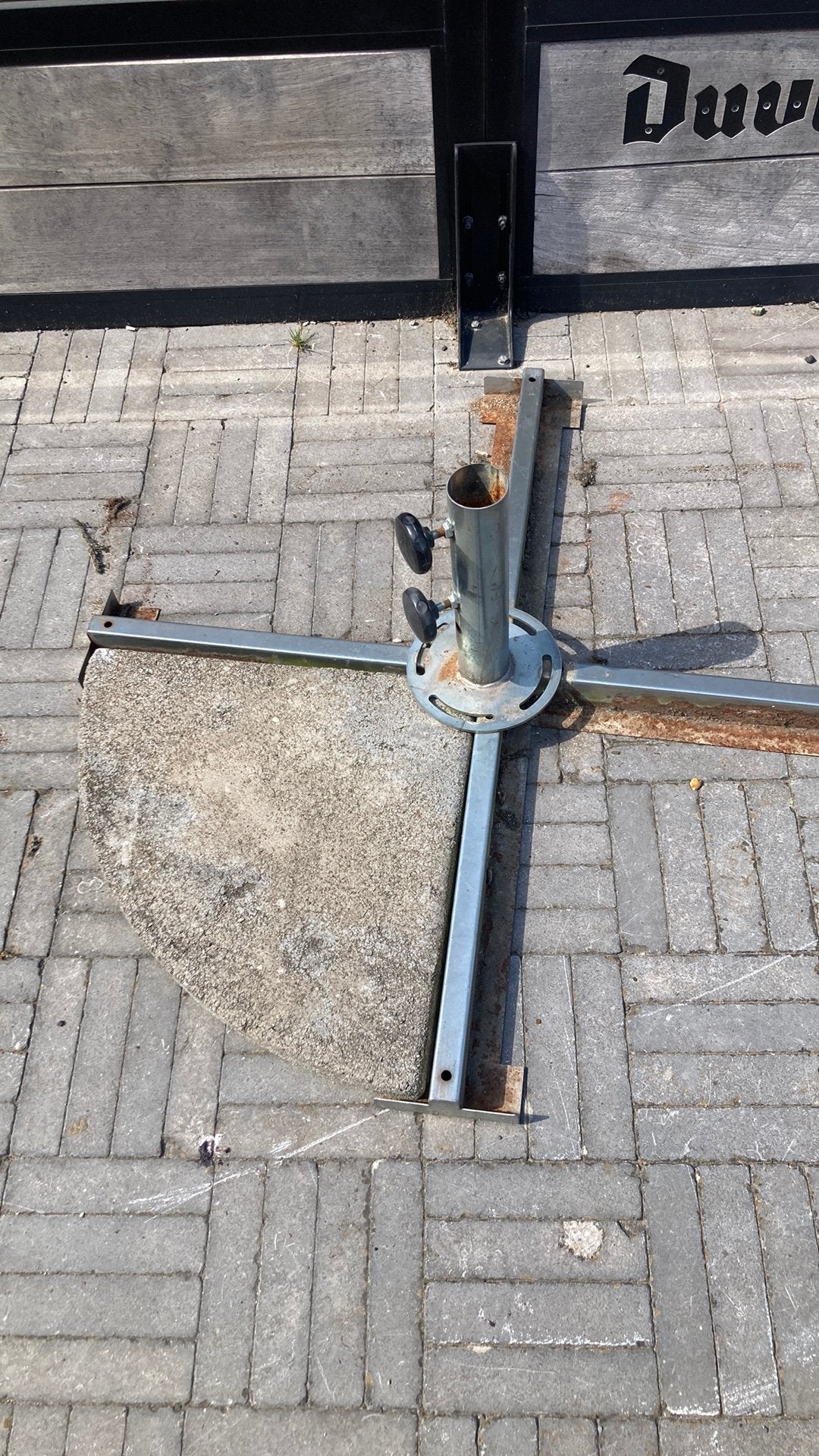 Parasolvoet, Tuin en Terras, Parasols, Ophalen, Verstelbaar, Gebruikt, 1 tot 2 meter