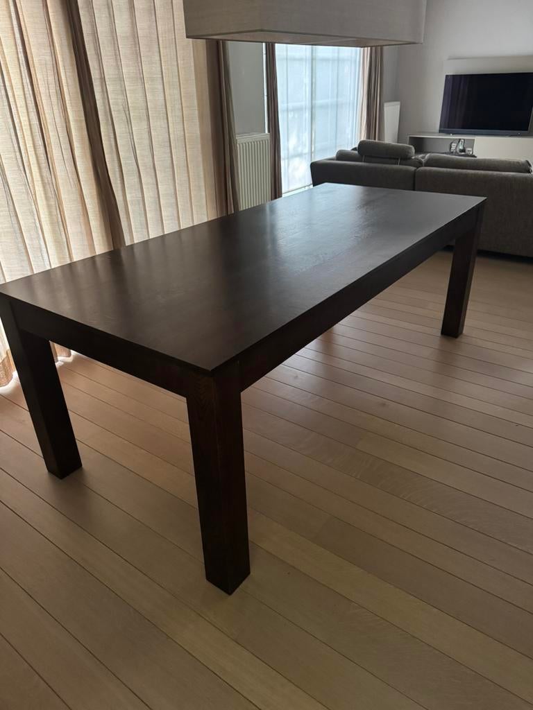 Strakke Eikenhouten Eettafel, Huis en Inrichting, Ophalen, Zo goed als nieuw