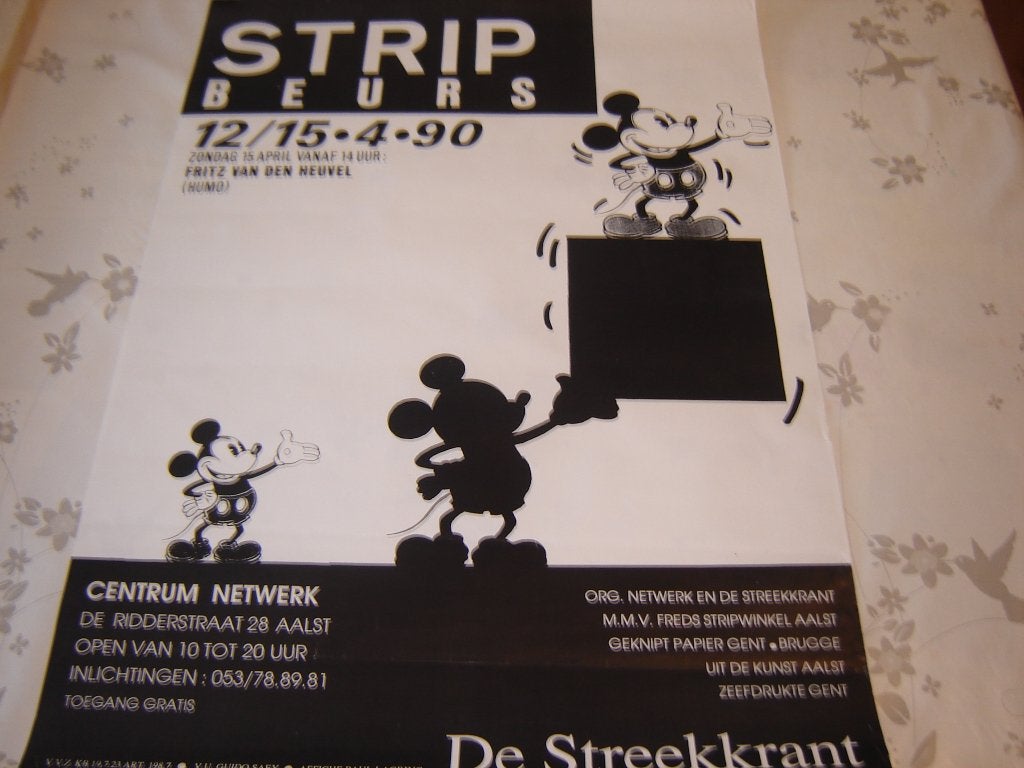 Affiche Stripbeurs Aalst 1990., Verzamelen, Ophalen of Verzenden, Overige figuren, Zo goed als nieuw, Plaatje, Poster of Sticker