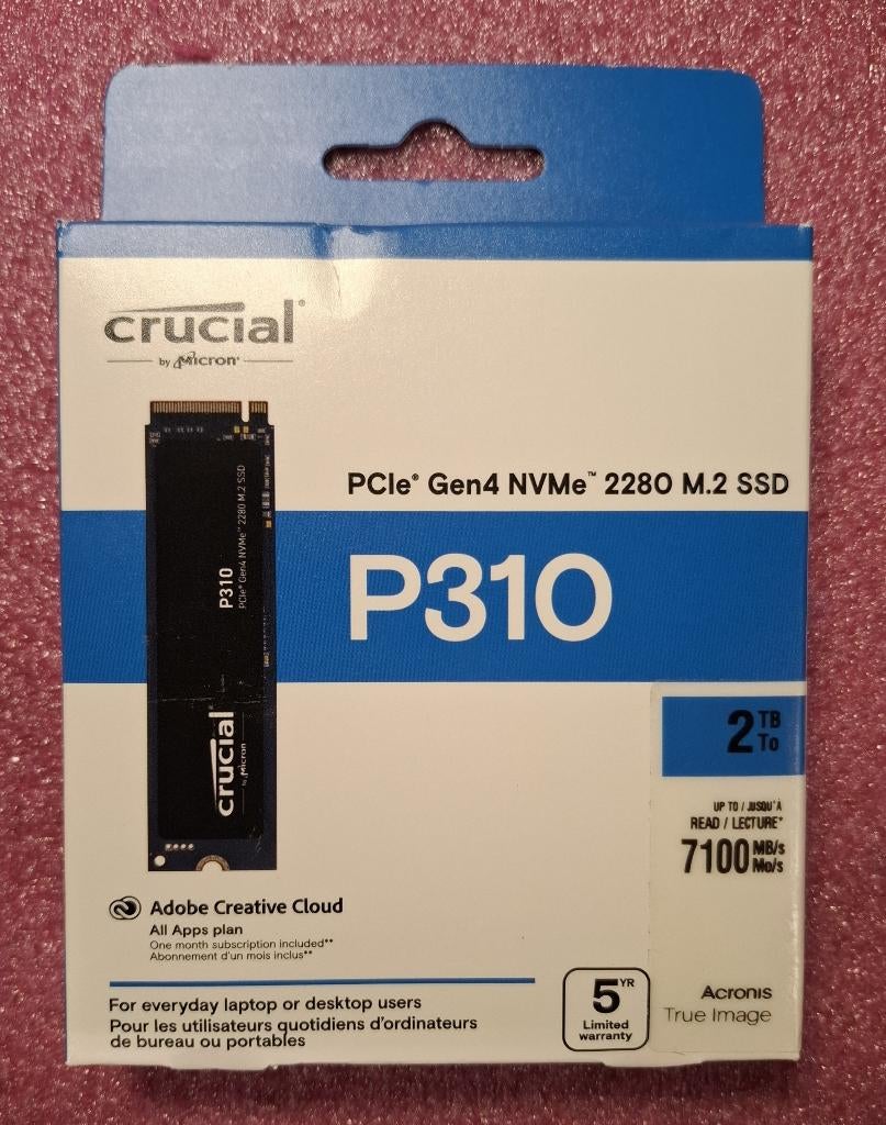 2TB NVMe : Crucial P310 ( 7100r/6000rw Gen4 ), Nieuw, Neuf, 2TB, Enlèvement ou Envoi, SSD