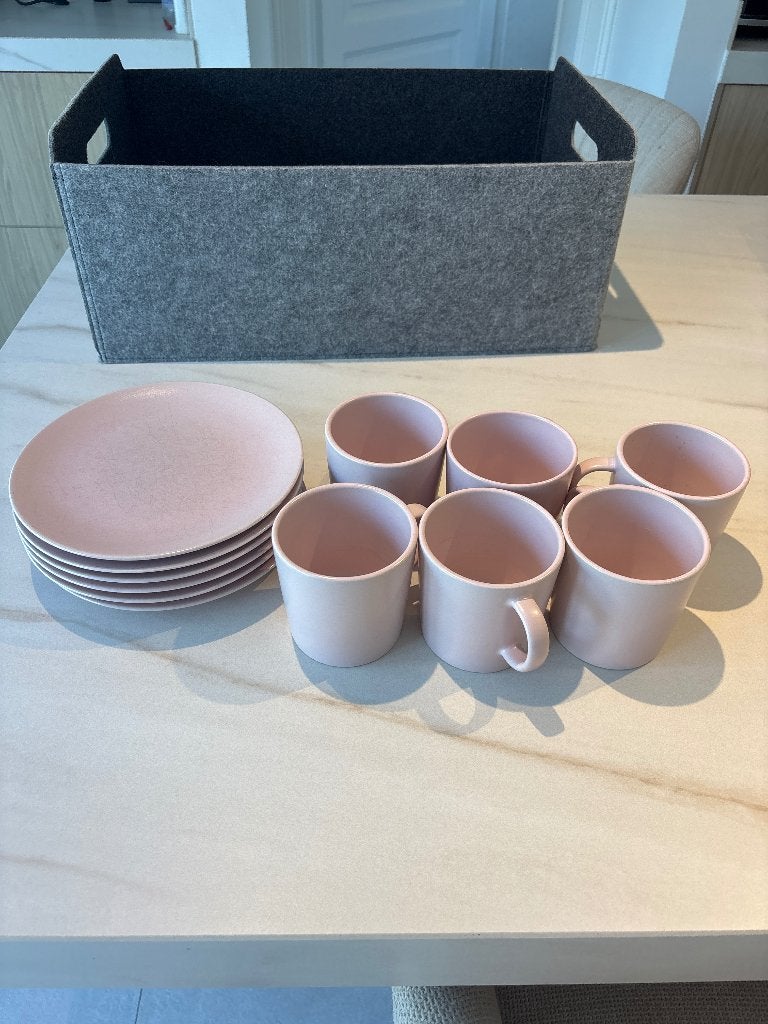6 tassen + 6 kleine borden, Ophalen, Gebruikt, IKEA, Bord(en)