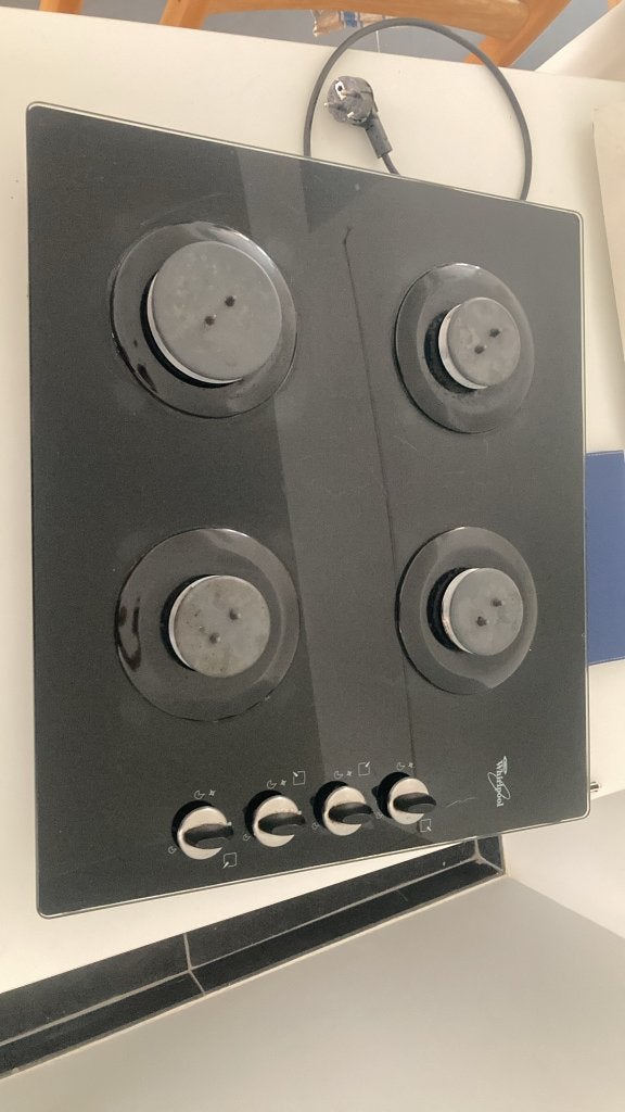 Gasfornuis Whirlpool, Elektronische apparatuur, Fornuizen, Ophalen, 4 kookzones, Zo goed als nieuw, Gas