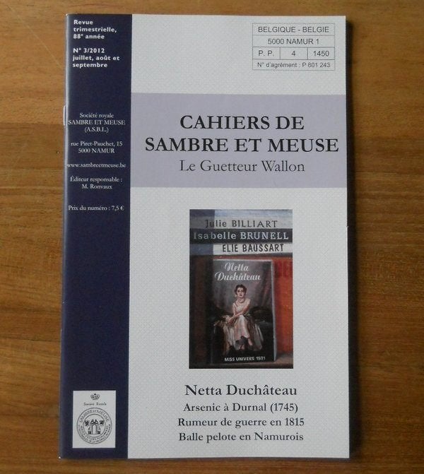 Cahiers de Sambre et Meuse N 3 - 2012 - Durnal balle pelote, Livres, Histoire nationale, Utilisé, Enlèvement ou Envoi