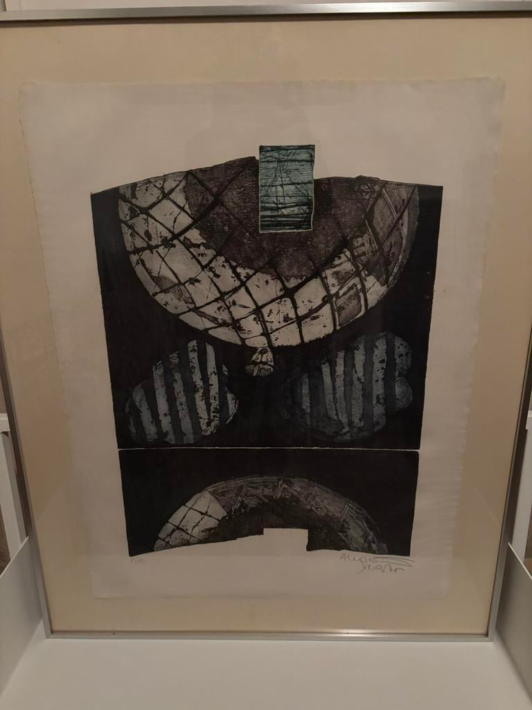 Vintage kader met kunstwerk, Ophalen of Verzenden, Zo goed als nieuw