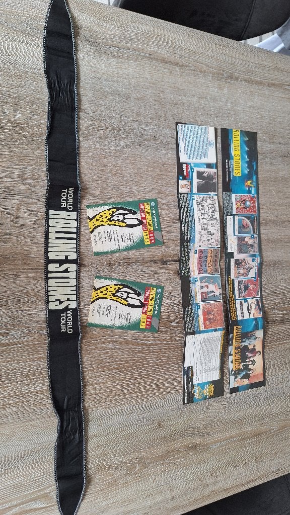 The Rolling Stones - World Tour 1995 - Bandana + Tickets, Enlèvement ou Envoi, Utilisé, Autres types