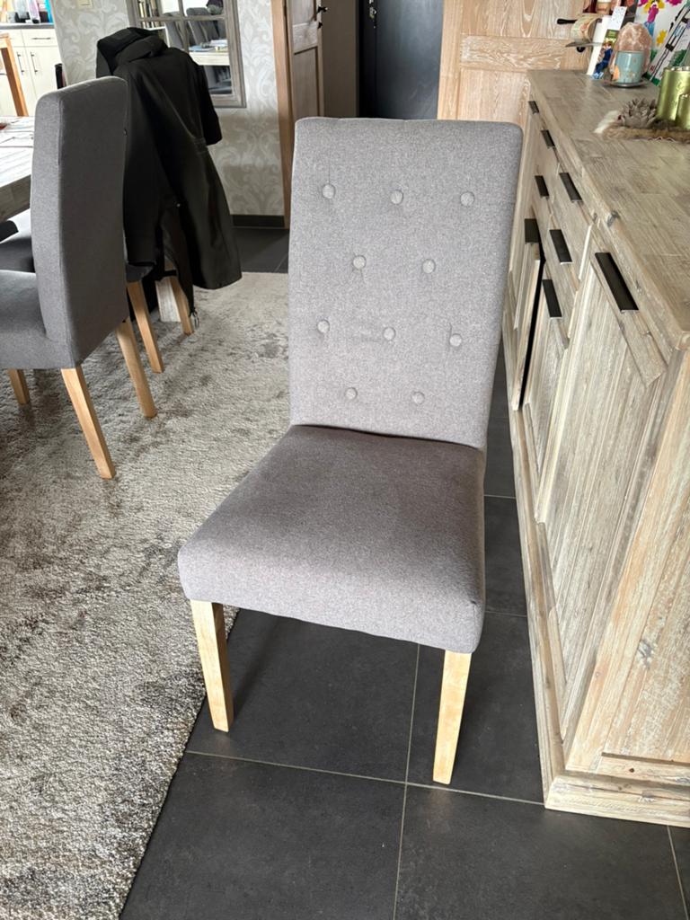 6 eetkamerstoelen te koop, Grijs, Vijf, Zes of meer stoelen, Ophalen, Hout