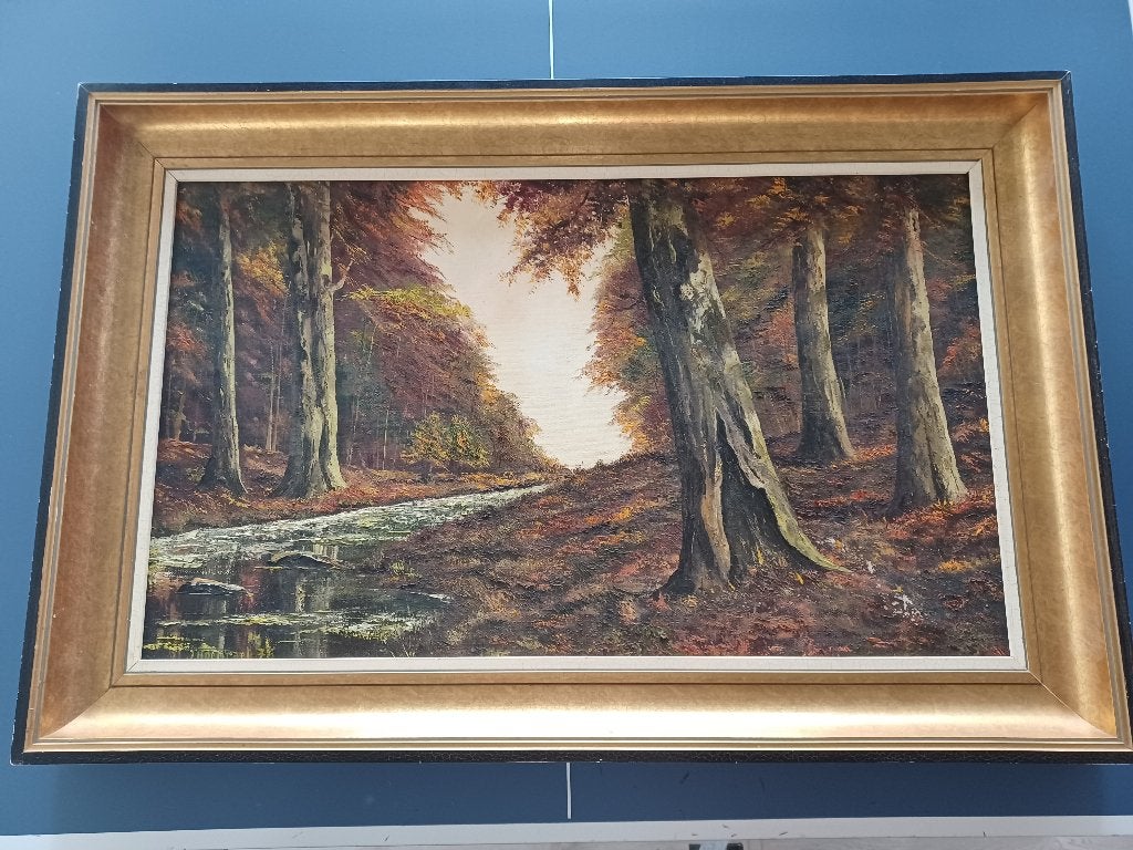 Schilderij, Ophalen, Olieverf, Landschap, Doek