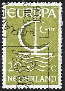 1 Postzegel Europa – Zeilschip Nederland, Ophalen of Verzenden, Na 1940, Gestempeld
