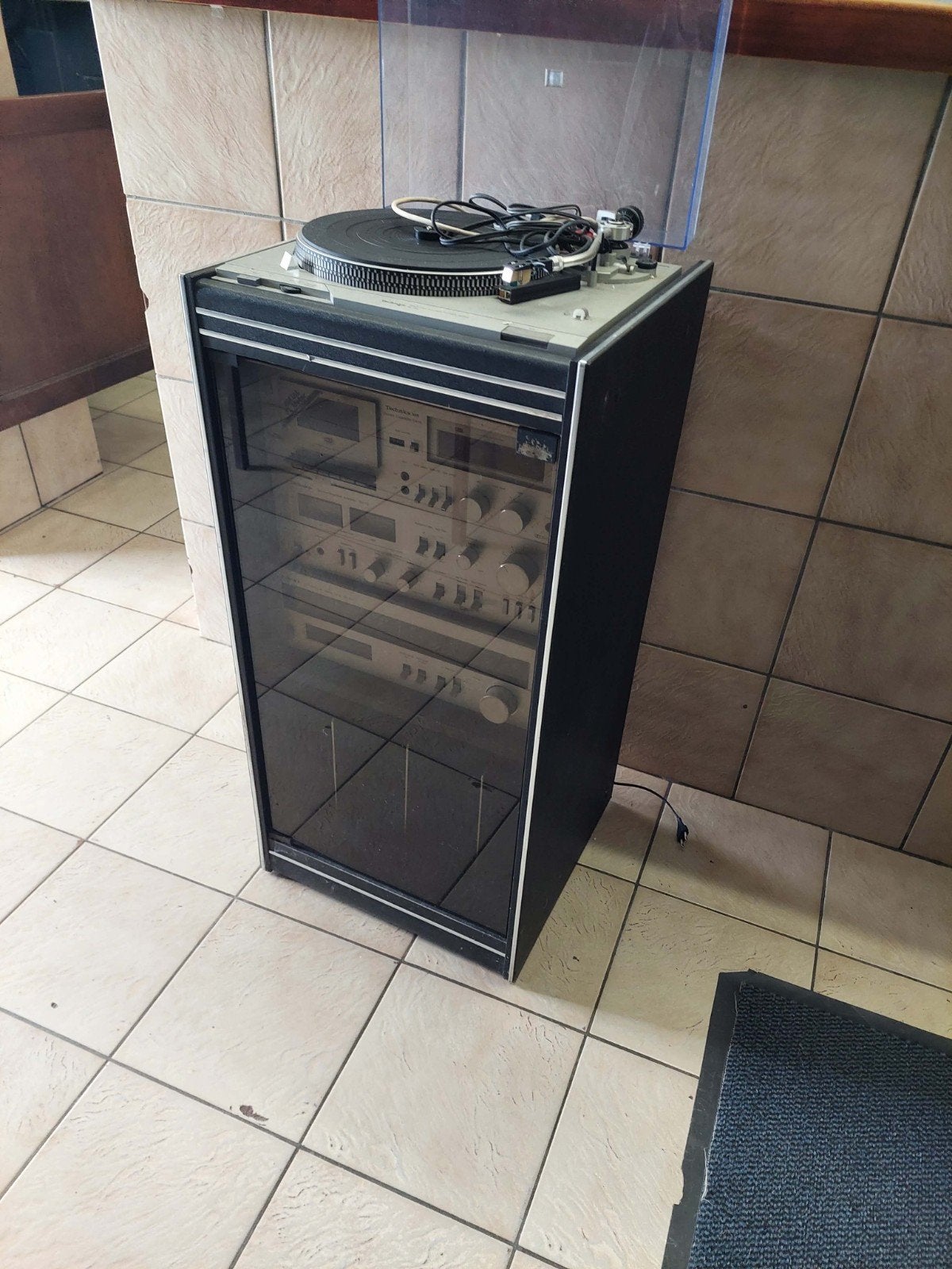 Chaîne hi-fi vintage technics dans son meuble, Enlèvement