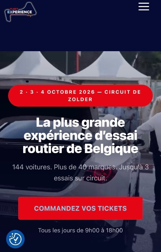 2 Tickets Fleet EV expérience Zolder, Tickets & Billets, Une personne