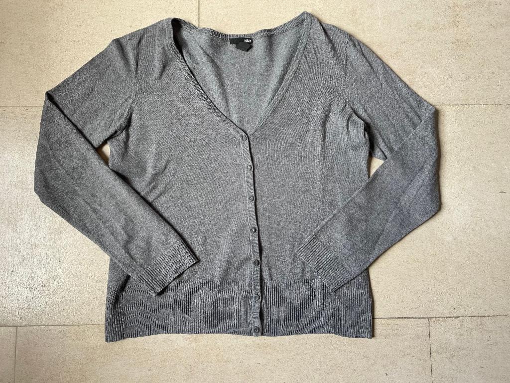 Grijze basic gilet H&M maat L, Taille 42/44 (L), H&M, Gris, Enlèvement ou Envoi