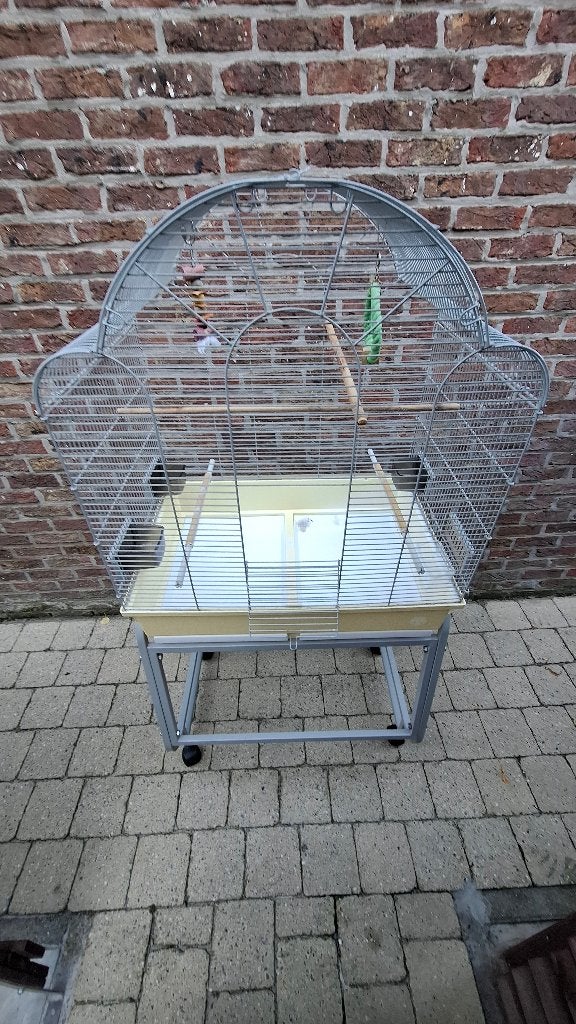 Grote vogelkooi op onderstel, Ophalen, Gebruikt, Vogelkooi