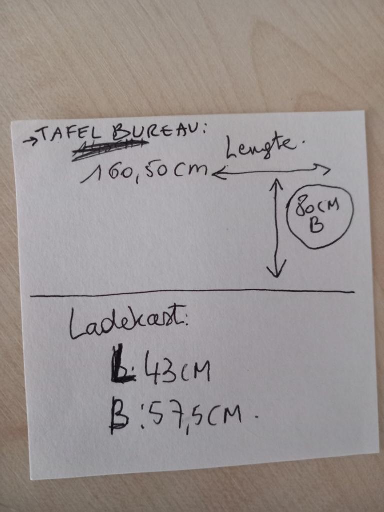 Degelijke Tafelbureau te koop met ladekastjes!!!, Huis en Inrichting, Bureaus, Ophalen