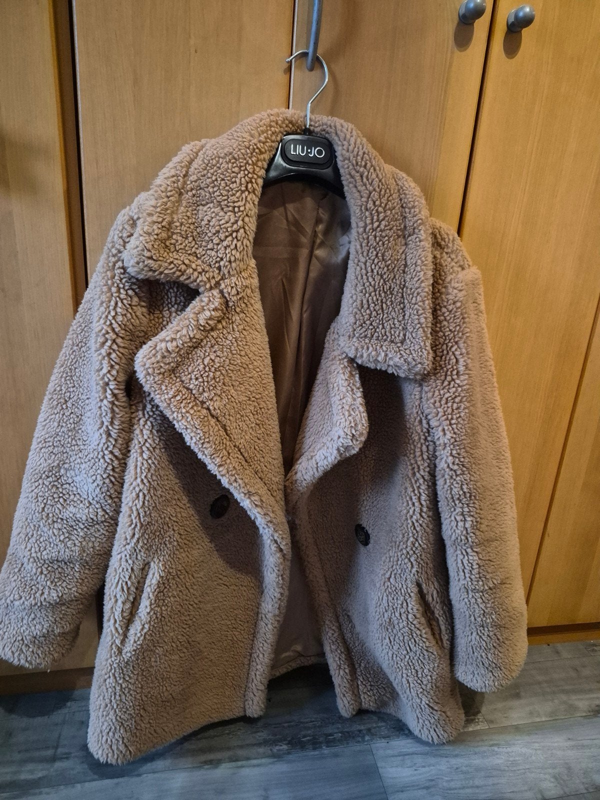 lichtbruine fleece jas maat S/M, Ophalen, Maat 36 (S)