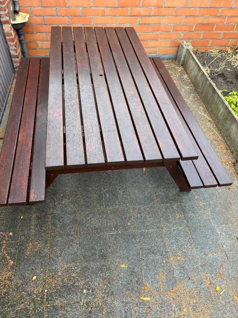 Picknicktafel, Ophalen, Gebruikt, Rechthoekig, Hout