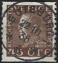 1 Postzegel Zweden 1929 Koning Gustaf V, Timbres & Monnaies, Timbres | Europe | Scandinavie, Affranchi, Suède, Enlèvement ou Envoi