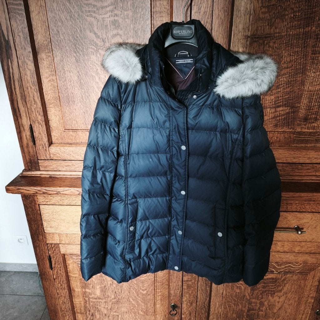 Warme winterjas, Kleding | Dames, Tommy hilfiger, Blauw, Zo goed als nieuw, Ophalen