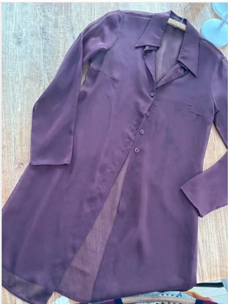 Blouse vintage taille S, Enlèvement ou Envoi, Comme neuf, Taille 36 (S), Violet