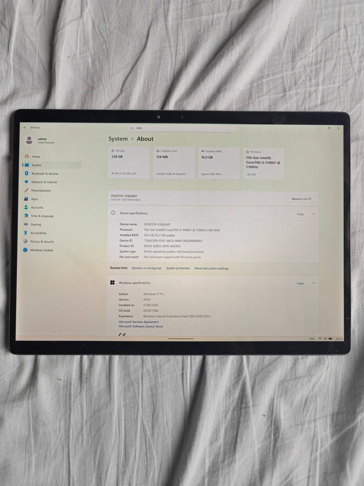 Dell Latitude 7320 Detachable, Ophalen of Verzenden, Zo goed als nieuw