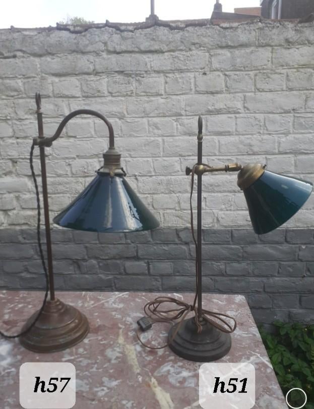 Bureaulamp 1900, opaline messing, Antiek en Kunst, Ophalen