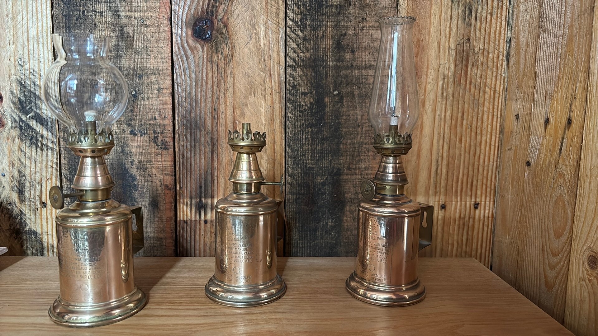 Superbe lot de 3 lampes style Pigeon, Autres marques, Enlèvement, Utilisé, Autres types