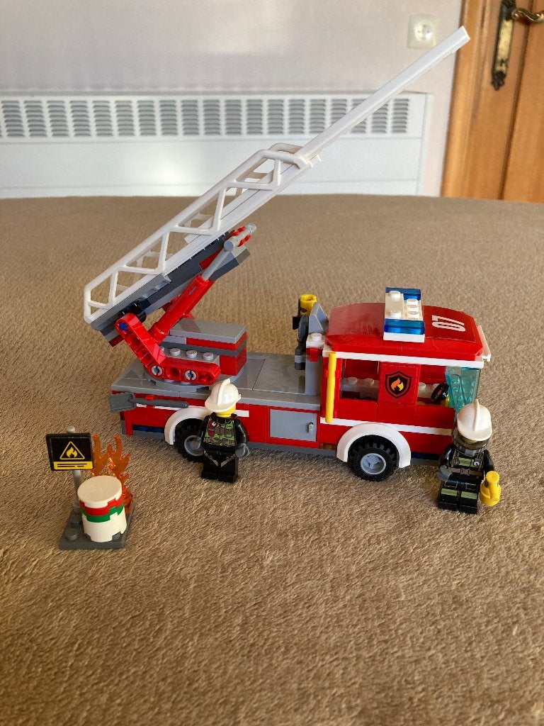 Lego brandweer ladderwagen, 5-12 j (compleet + doos + boekje, Inclusief instructies, City, Lego, Ophalen of Verzenden
