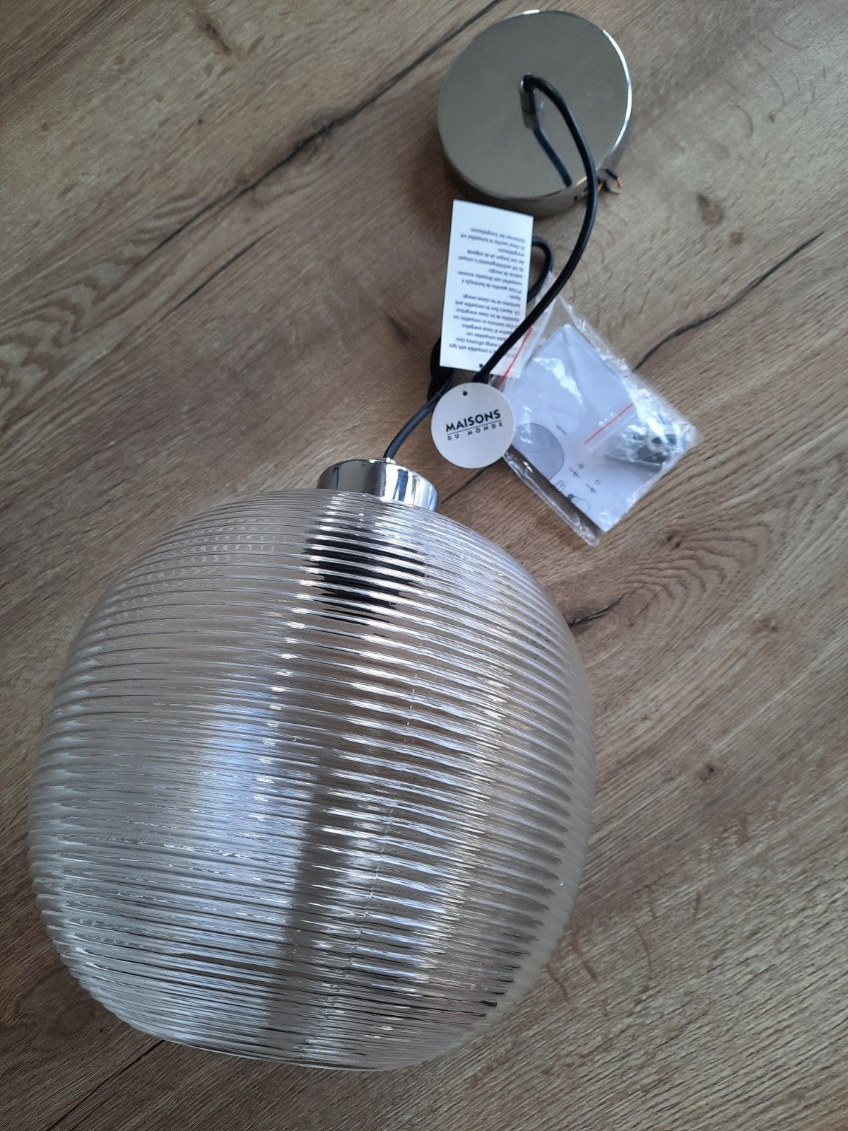 Hanglamp Maisons du Monde, Huis en Inrichting, Lampen | Hanglampen, Ophalen, Nieuw, Glas, E27 (groot)