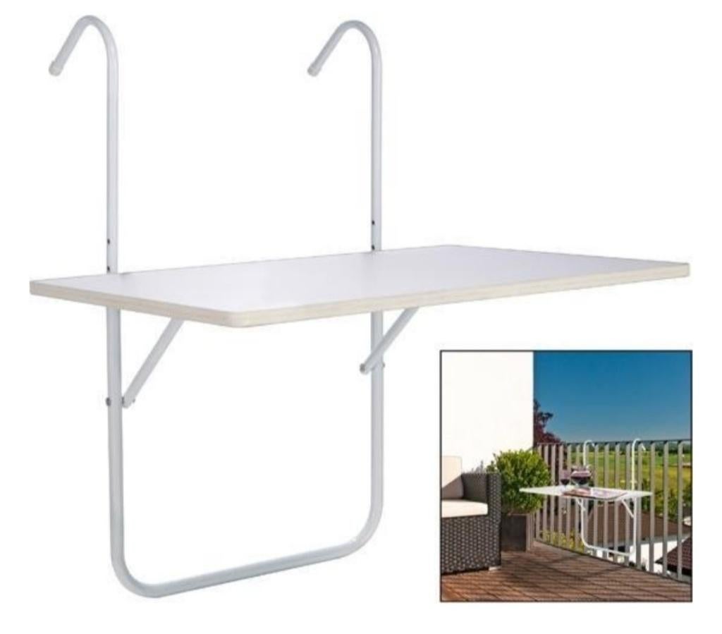 Nieuw: Opklapbare balkontafel, Ophalen, Nieuw, Rechthoekig, Rvs