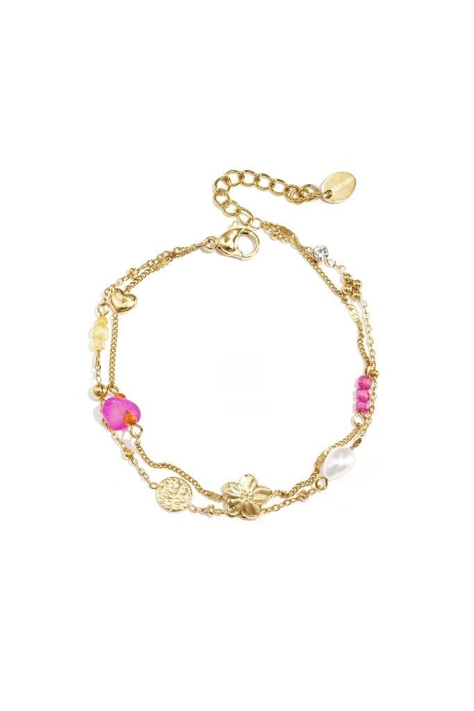 Bedelarmbanden met steentjes, kraaltjes en munt, Enlèvement ou Envoi, Neuf, Autres couleurs, Acier