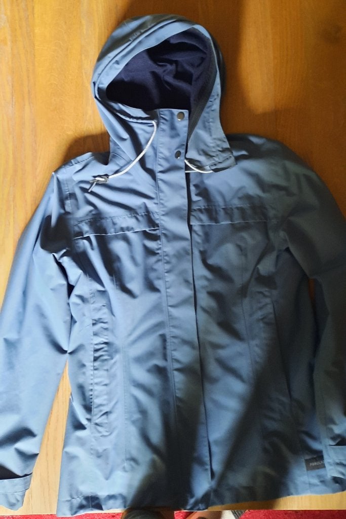 Regenjas met pull maat 36/38 blauw, Kleding | Dames, Decathlon, Ophalen, Zo goed als nieuw