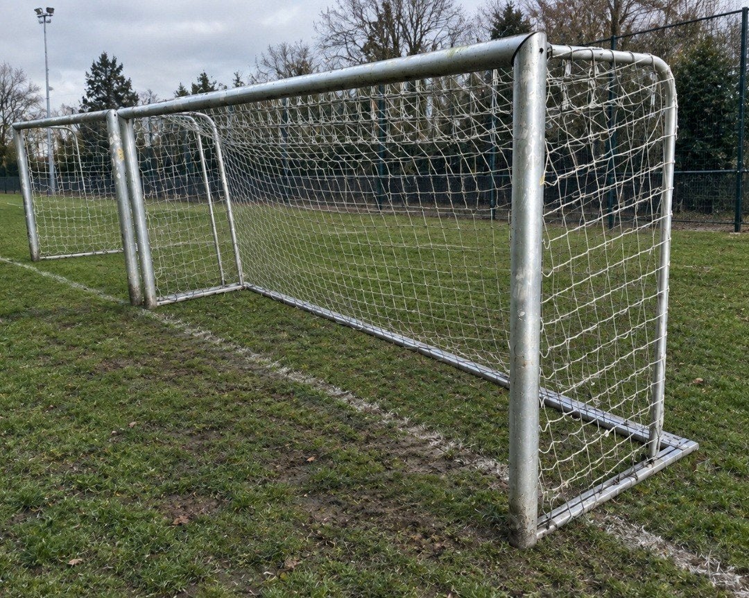 aluminium voetbaldoel 5x2m, Enlèvement, Utilisé, Accessoires de club