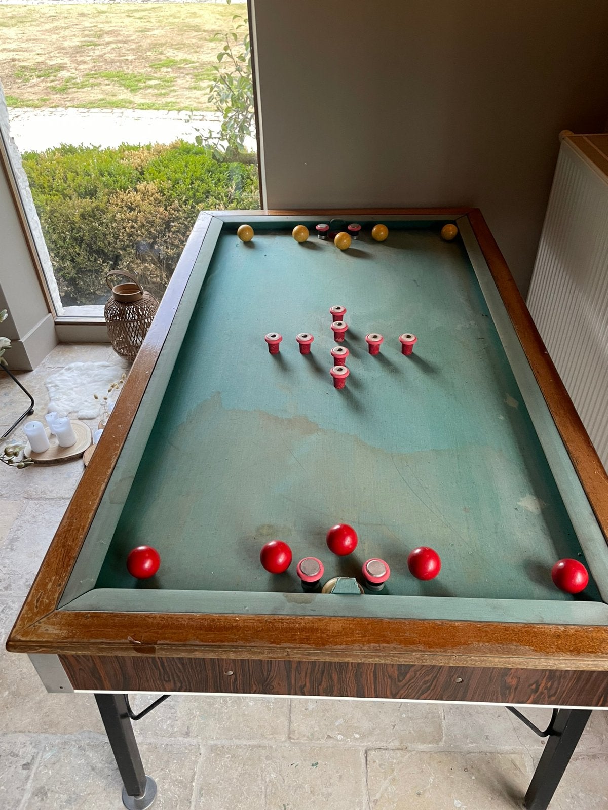 Tapbiljart volledig inclusief 10 ballen, Sports & Fitness, Billards & Billards américains, Enlèvement, Comme neuf, Table de billard