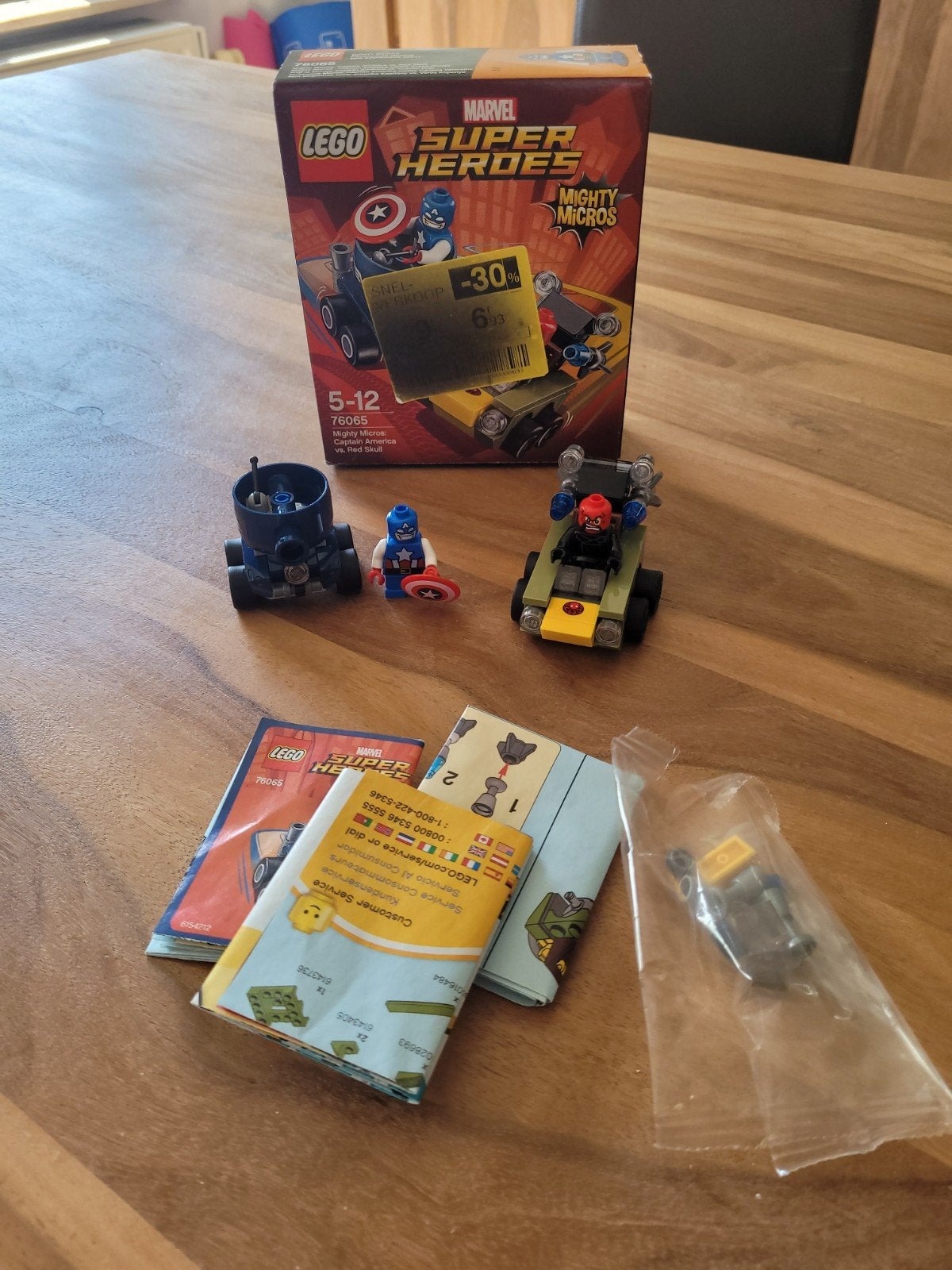 Lego 76065 Mighty Micro's: Captain America vs Red Skull, Gebruikt, Overige thema's, Lego, Ophalen of Verzenden