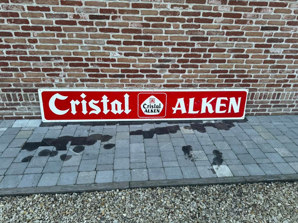 Reclame Cristal Alken, Verzamelen, Ophalen, Gebruikt, Reclamebord
