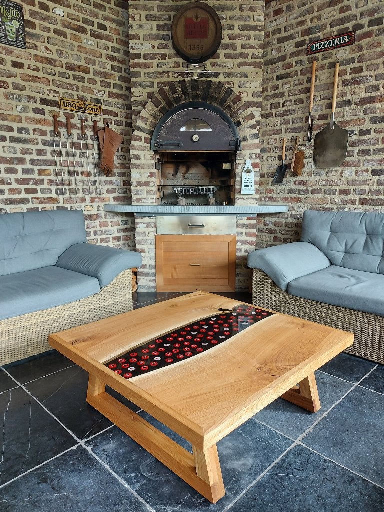 Handgemaakte Epoxy Riviertafel – Massief eik, Ophalen, 50 tot 100 cm, Nieuw, 50 tot 100 cm