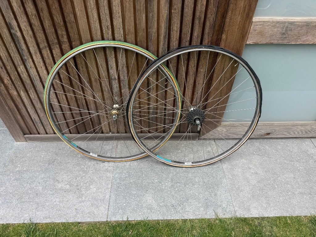 Ambrosio durex servizio corse wielset Campagnolo C record, Fietsen en Brommers, Fietsonderdelen, Gebruikt, Aluminium, Racefiets