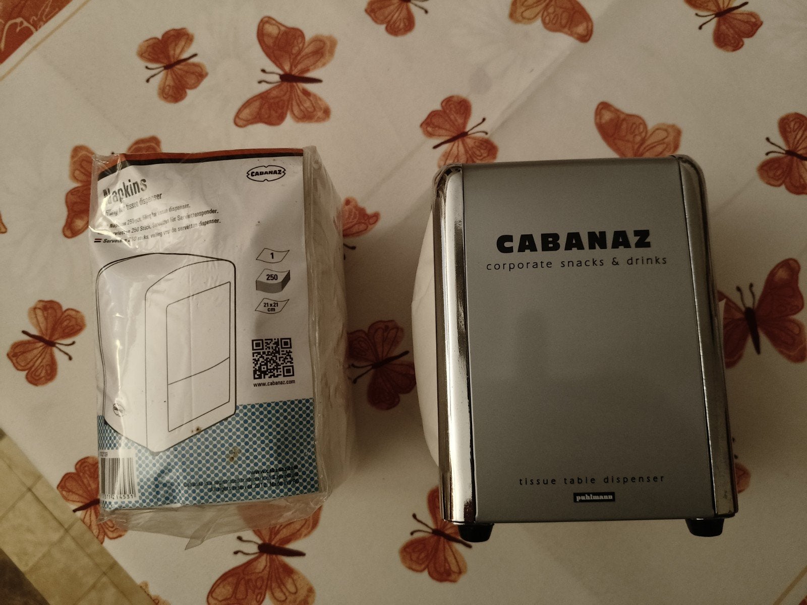 Cabanaz houder met servetten + extra pak met 250 servetten, Ophalen of Verzenden
