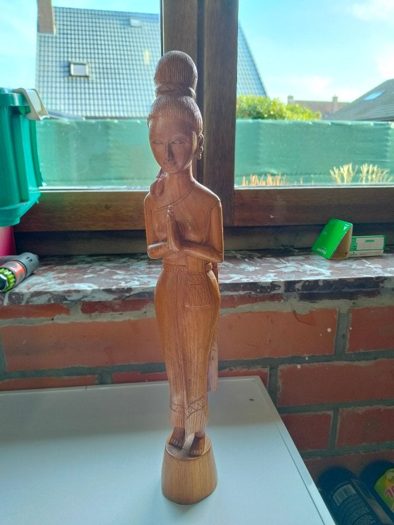 houten beeld, Antiek en Kunst, Ophalen, Handgemaakt, Beeld, Hout