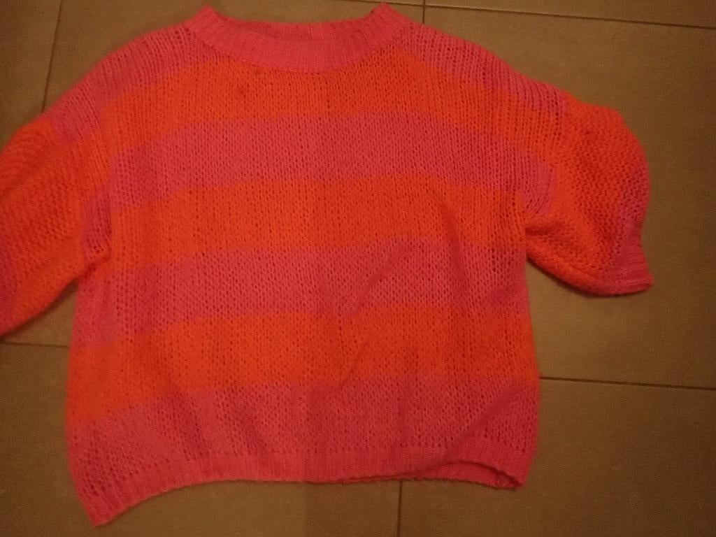 Fluo trui roze oranje uni maat, Ophalen of Verzenden, Gedragen, Oranje