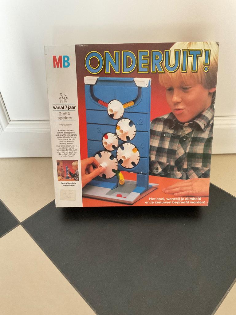 Vintage gezelschapsspel MB onderuit - compleet, Enlèvement ou Envoi, Utilisé, MB spelen