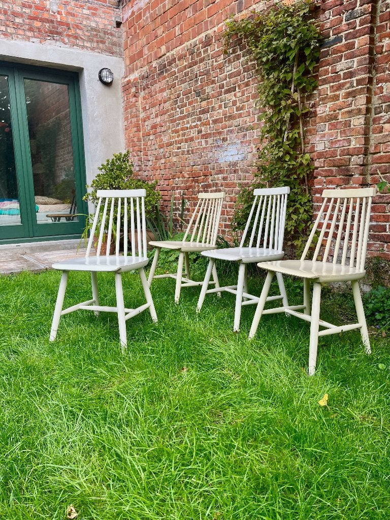 4x Vintage Ikea Yngve Ekström "Pinocchio" stoel, Ophalen, Gebruikt, Hout, Vier